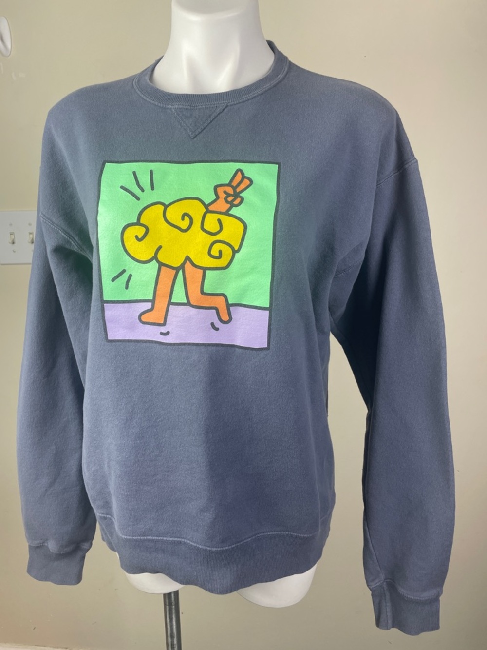 Haring Style Cloud Peace Sign Sweatshirt